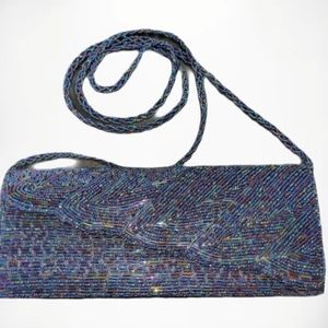 Vintage Bijoux Turner crossbody beaded clutch 9x4x1